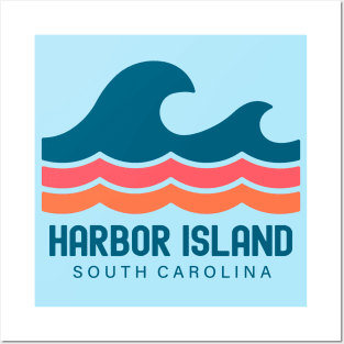 Harbor Island South Carolina Vintage Wave Posters and Art